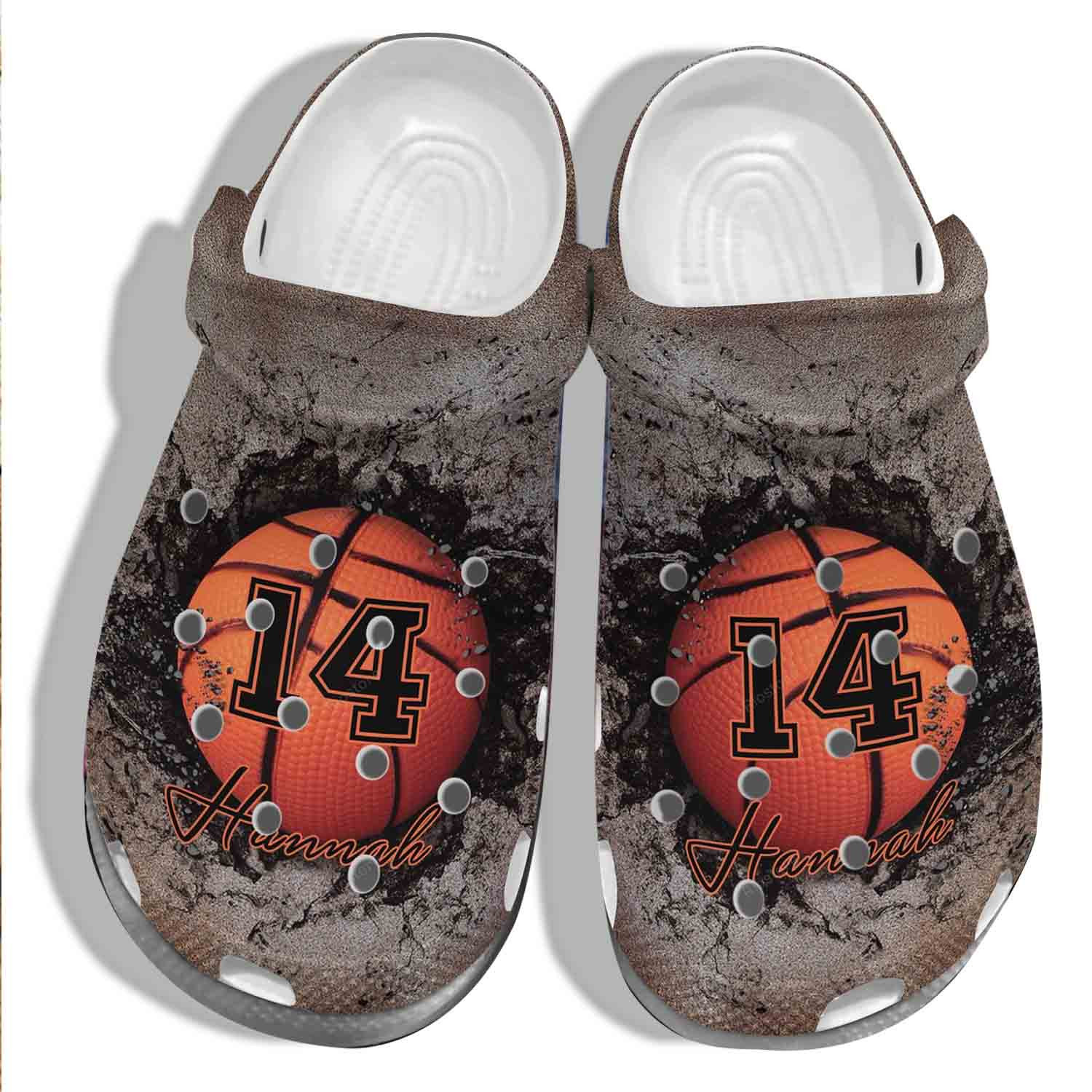 Basketball 3D Crocs Clog Shoes Custom Name Number - Funny Basketball Crocs Clog Shoes