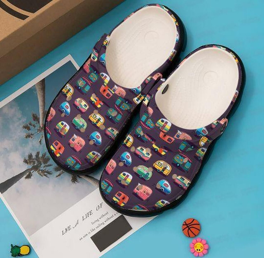 Camping Camper Van Car 15 Personalized Gift For Lover Rubber clog Crocs Shoes