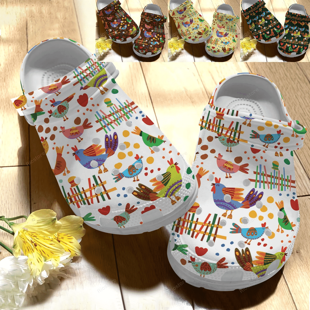 Funny Chicken Collection 6 Gift For Lover Rubber clog Crocs Shoes