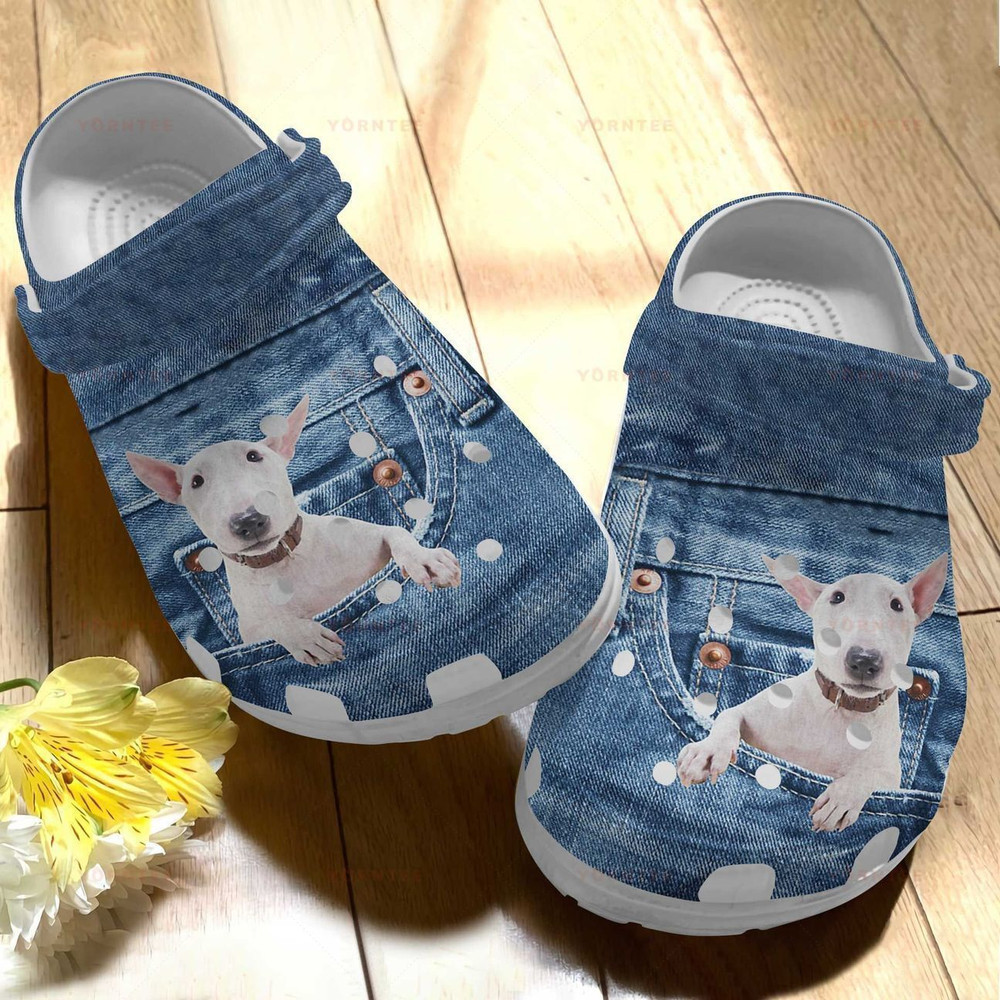 Bull Terrier In Pocket Gift For Lover Rubber clog Crocs Shoes