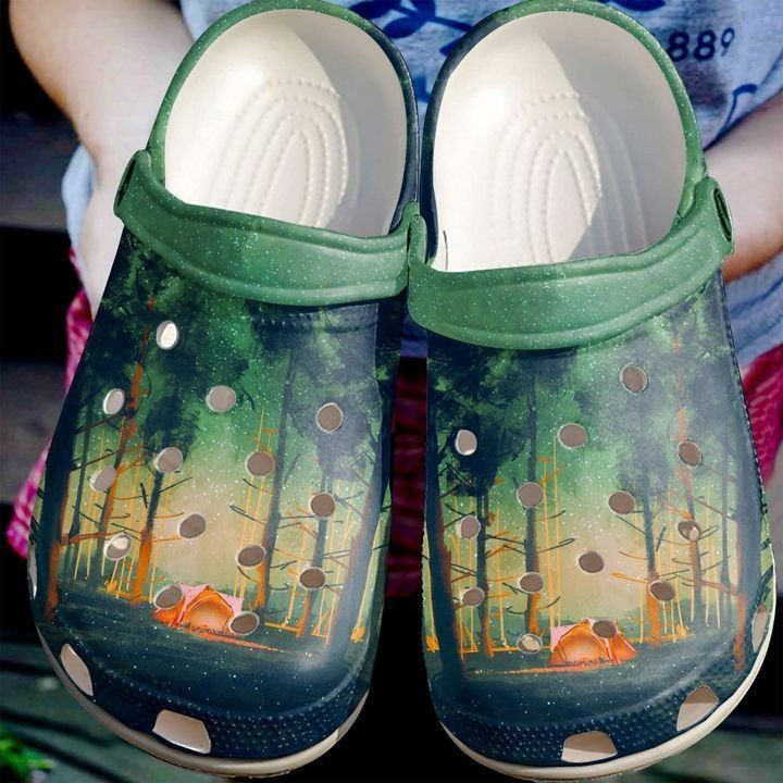 Camping In The Woods Rubber clog Crocs Shoes