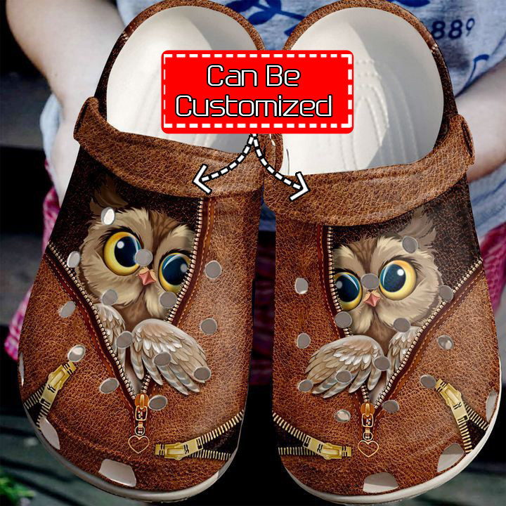 Animal - Owl Zipper Clog Crocs Shoes For Men And Women