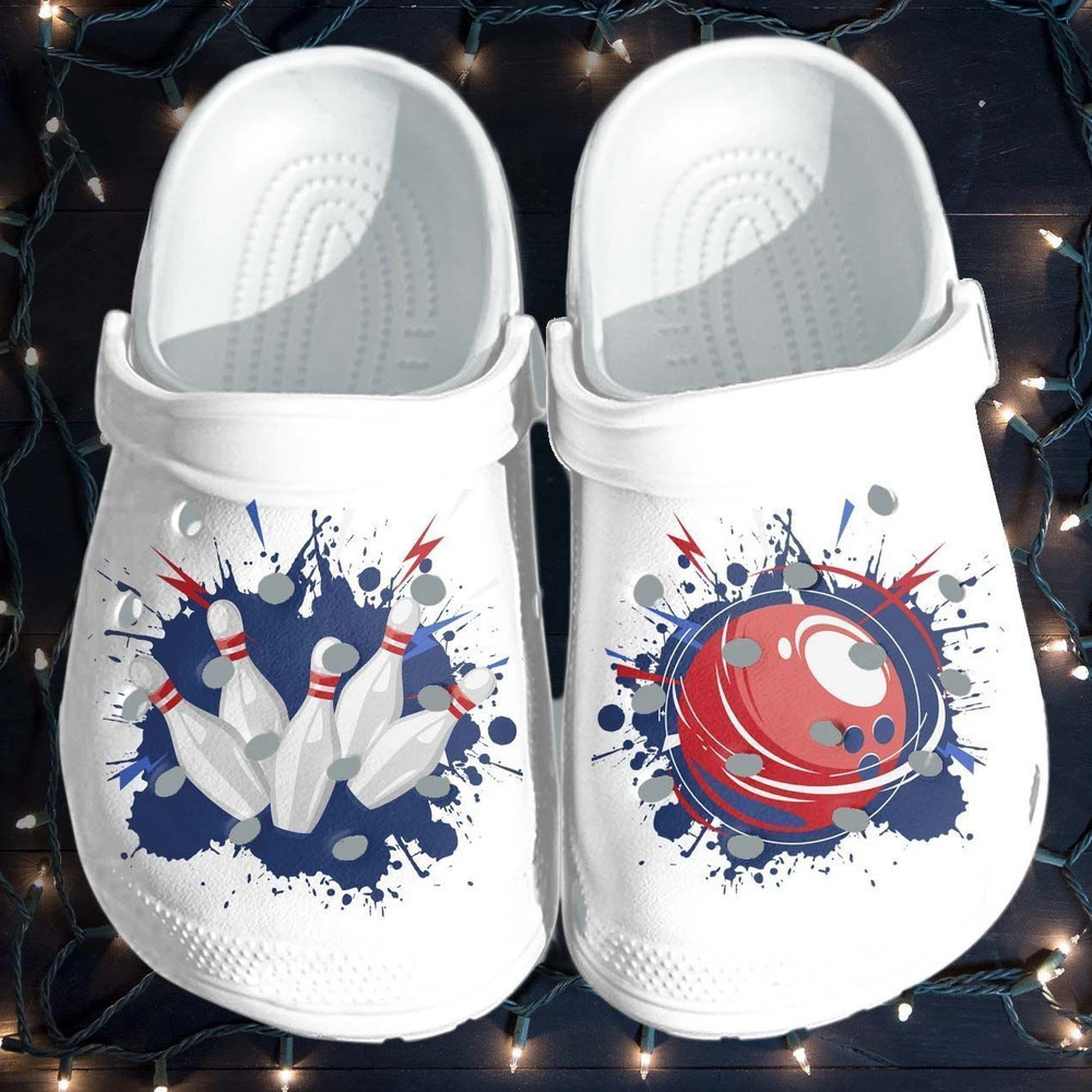 Love Bowling Printed Gift For Lover Rubber clog Crocs Shoes