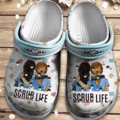 Couple Nurse Custom Crocs Clog Shoes - Scrub Life Outdoor Crocs Clog Shoes Birthday Gift For Women Girl Mother Daughter Sister Friend