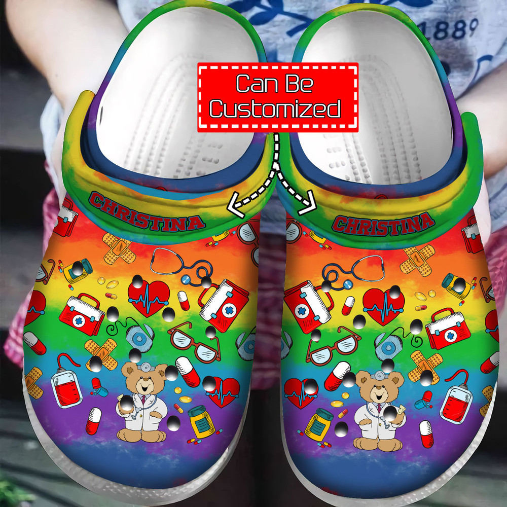 Hippie - Nurse Pattern Comfortable For Women Gift Hippie Life Clog Crocs Shoes For Men And Women