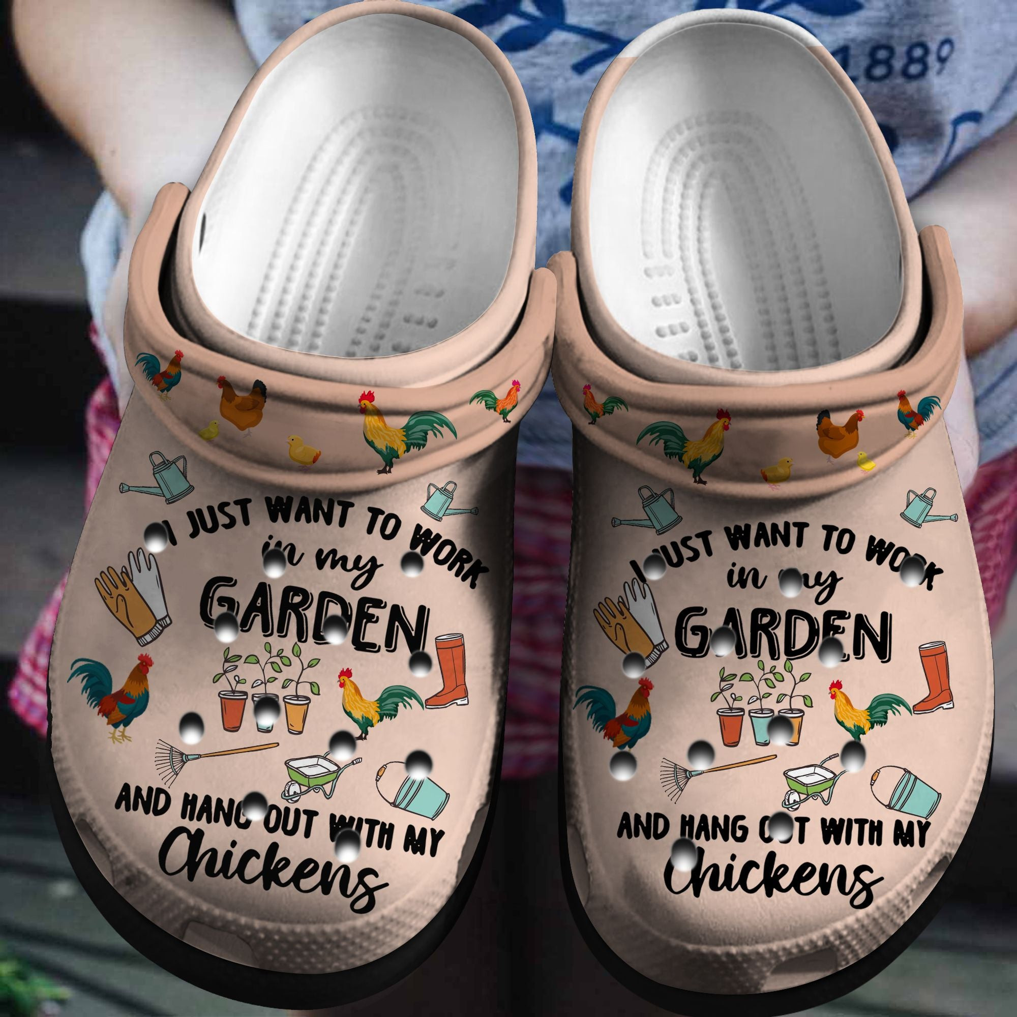 Hang Out With Chickens Crocs Clog Shoes - Funny Farm Outdoor Crocs Clog Shoes Gift For Birthday