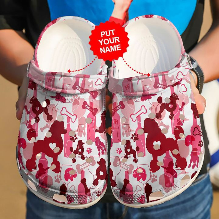 Dog - Poodle Wine Custom Clog Crocs Shoes For Men And Women