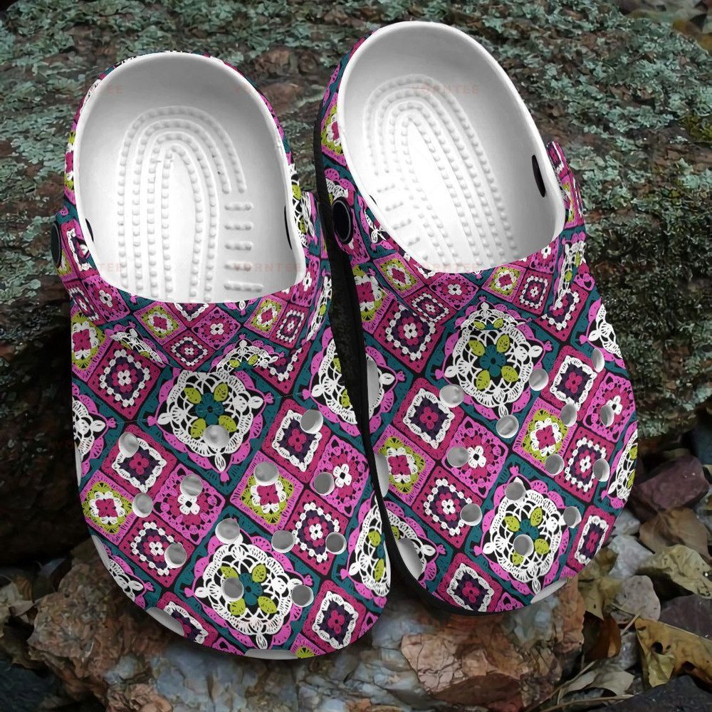 Het Pattern Mandala Gift For Lover Rubber clog Crocs Shoes