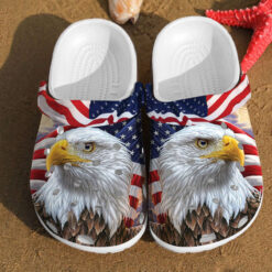 Eagle America Flag Independence Us Day For Men And Women Gift For Fan Classic Water Rubber clog Crocs Shoes