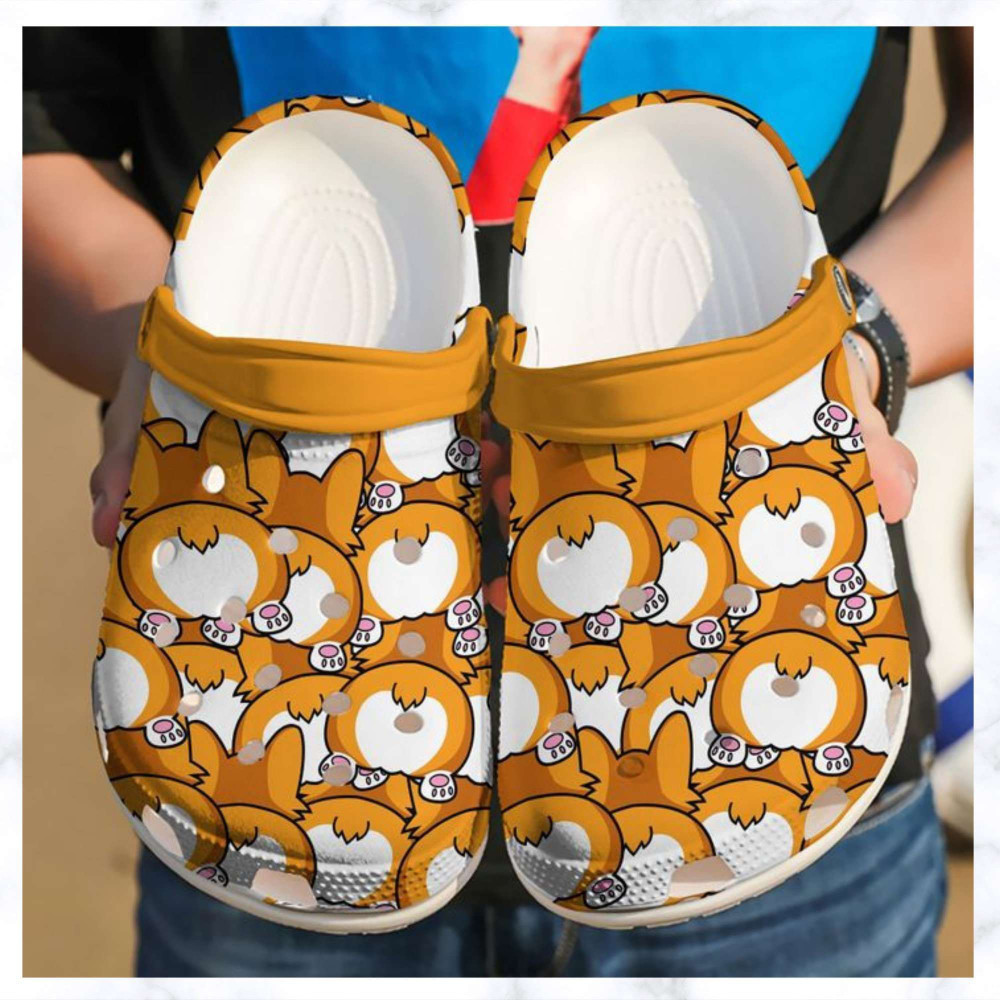 For Corgi Butts Lover Rubber clog Crocs Shoes