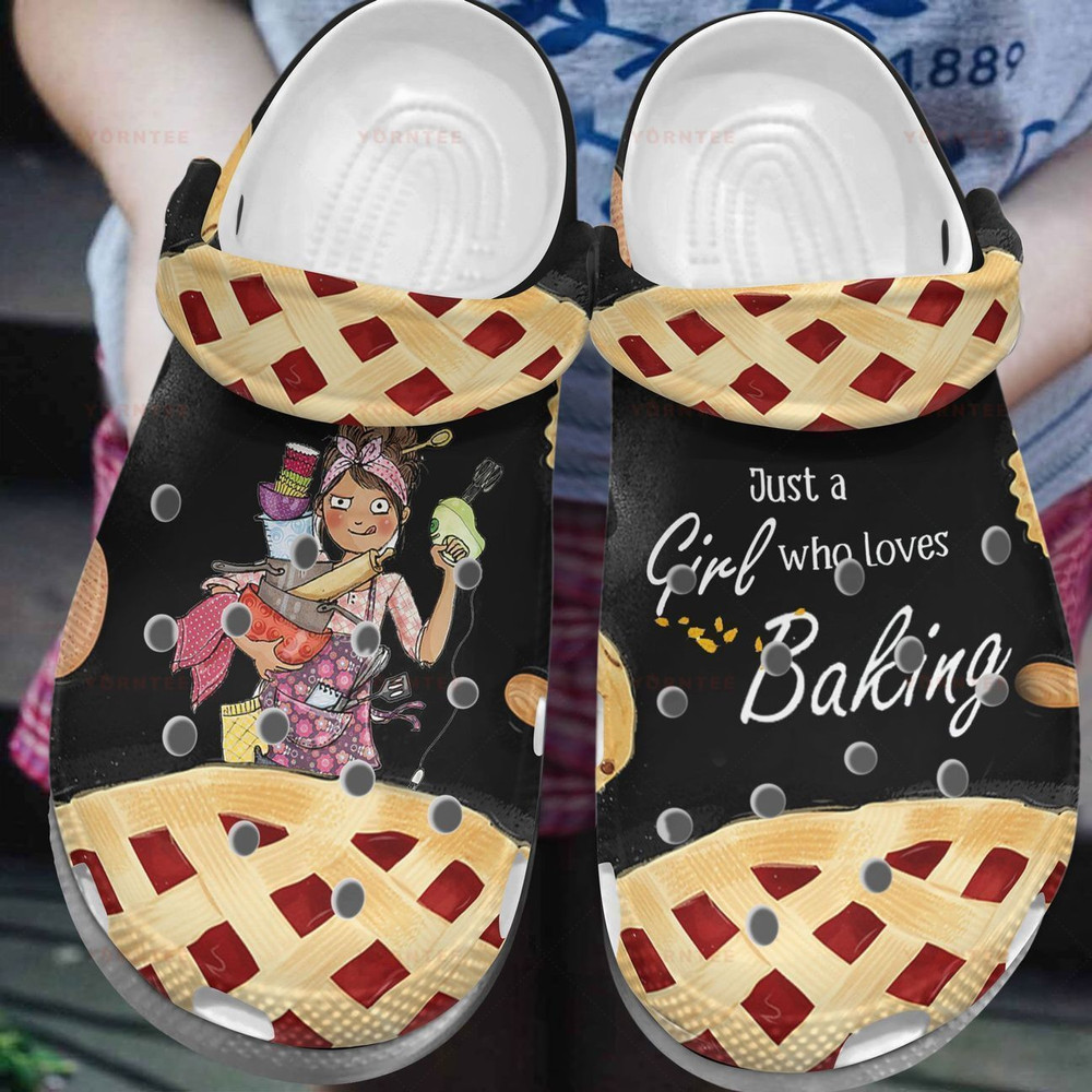 Just A Girl For Baking Gift For Lover Rubber clog Crocs Shoes