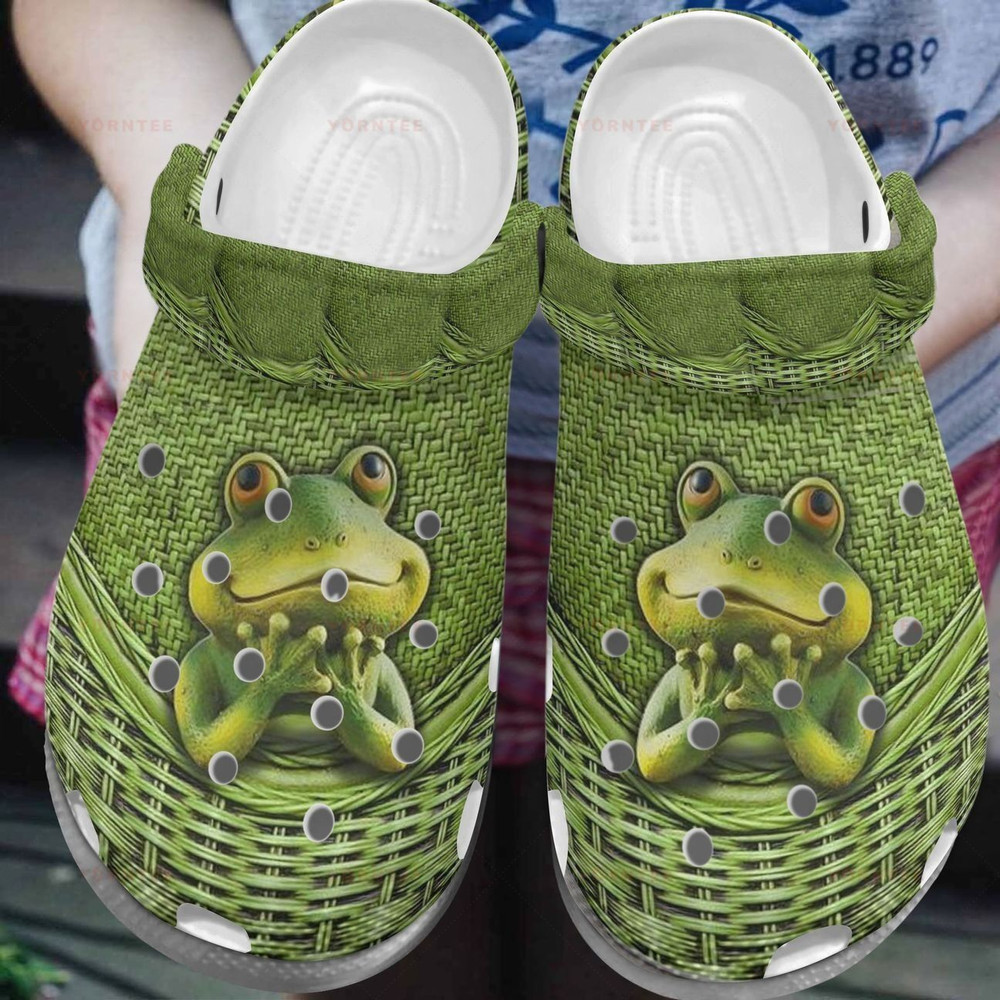 Frog In The Basket 5 Gift For Lover Rubber clog Crocs Shoes