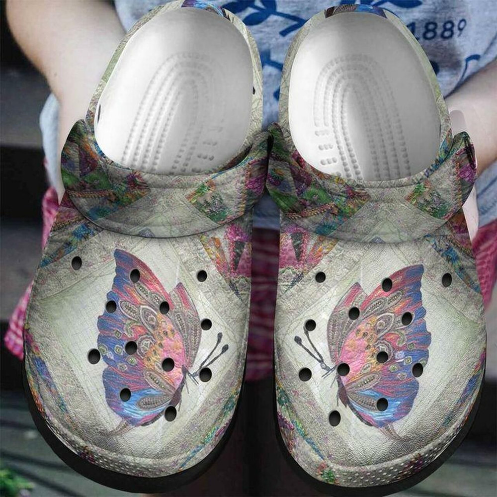 Colorful Butterfly Bird Personalized 102 Gift For Lover Rubber clog Crocs Shoes