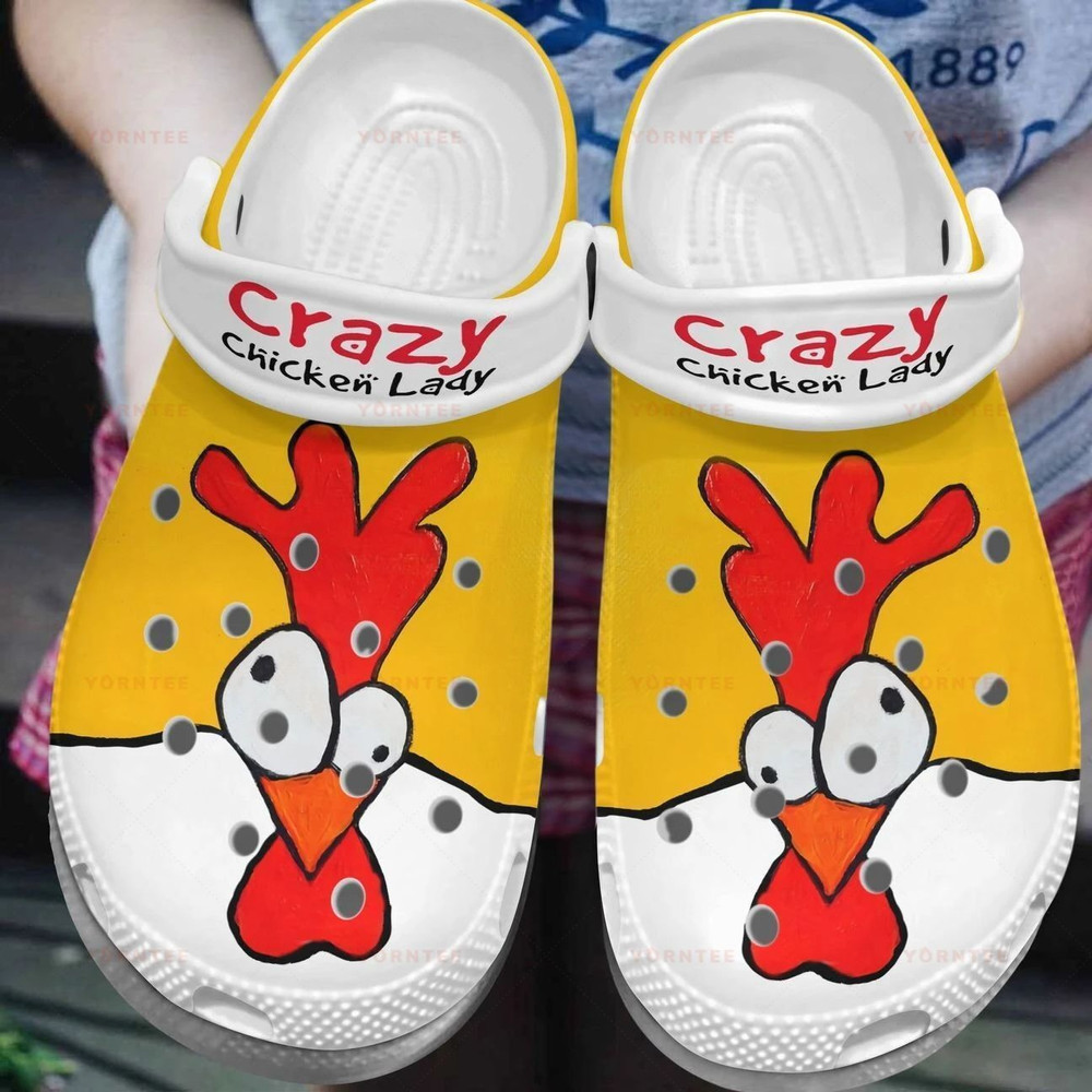 Crazy Chicken Lady 9 Gift For Lover Rubber clog Crocs Shoes