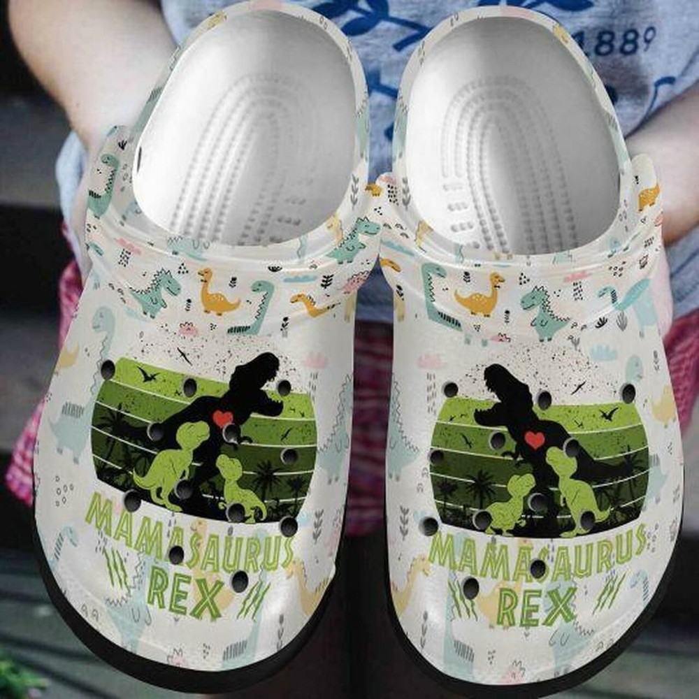 Cute Dinosaur Mamasaurus Rex Icon Personalized 7 Gift For Lover Rubber clog Crocs Shoes