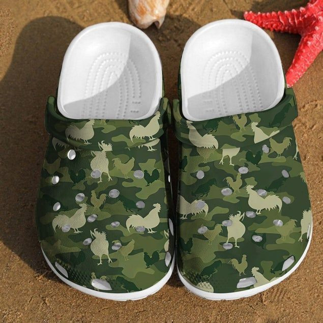 Camo Camo Chicken Rubber clog Crocs Shoes