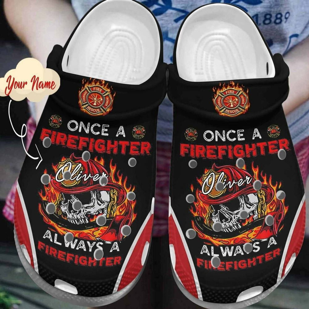 Always A Firefighter Your Name Comfortable For Mens And Womens Classic Water Rubber clog Crocs Shoes