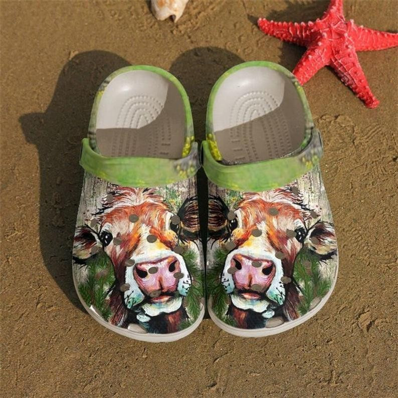 Love Cow Art Rubber clog Crocs Shoes