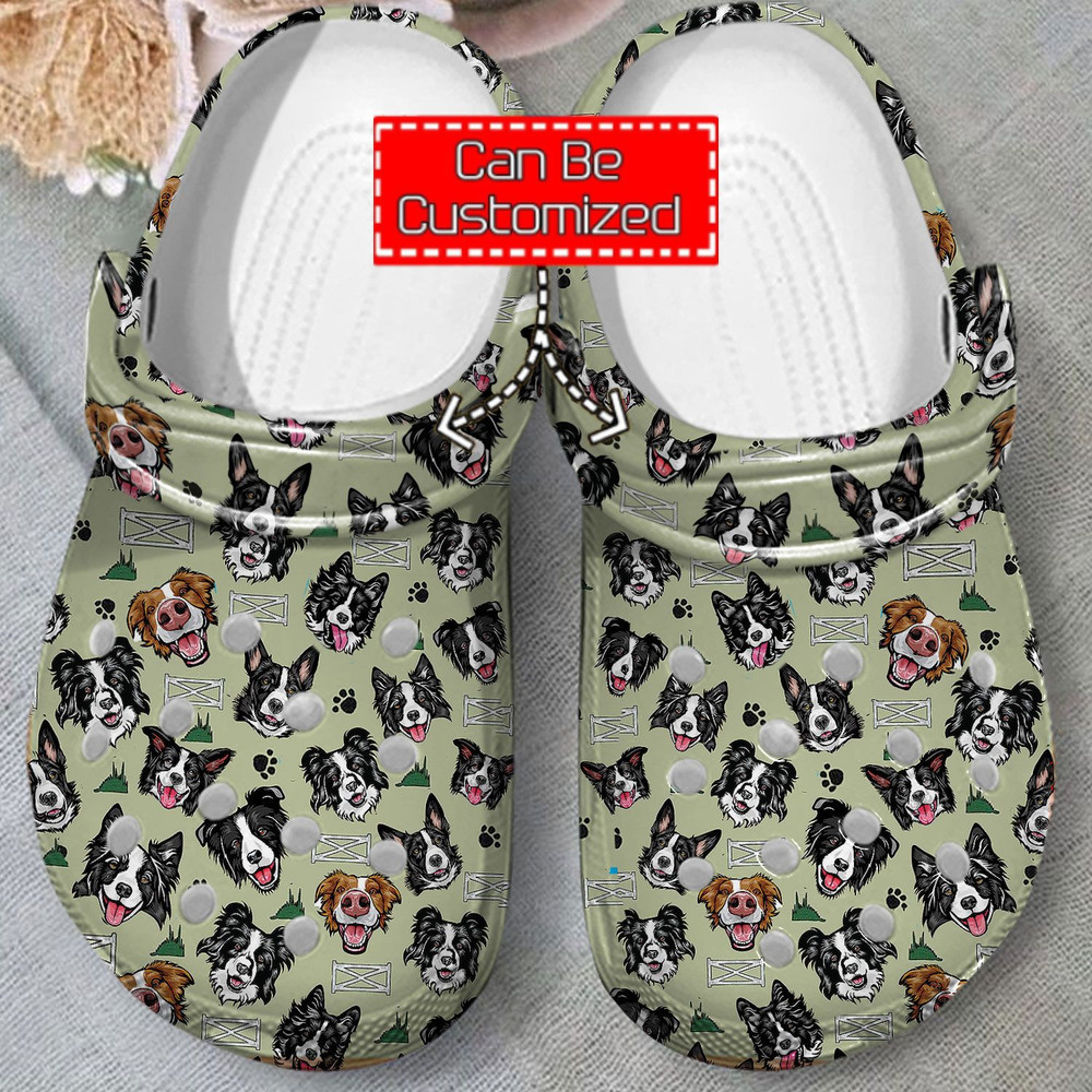 Animal Print - Border Collie Pattern Clog Crocs Shoes For Men And Women