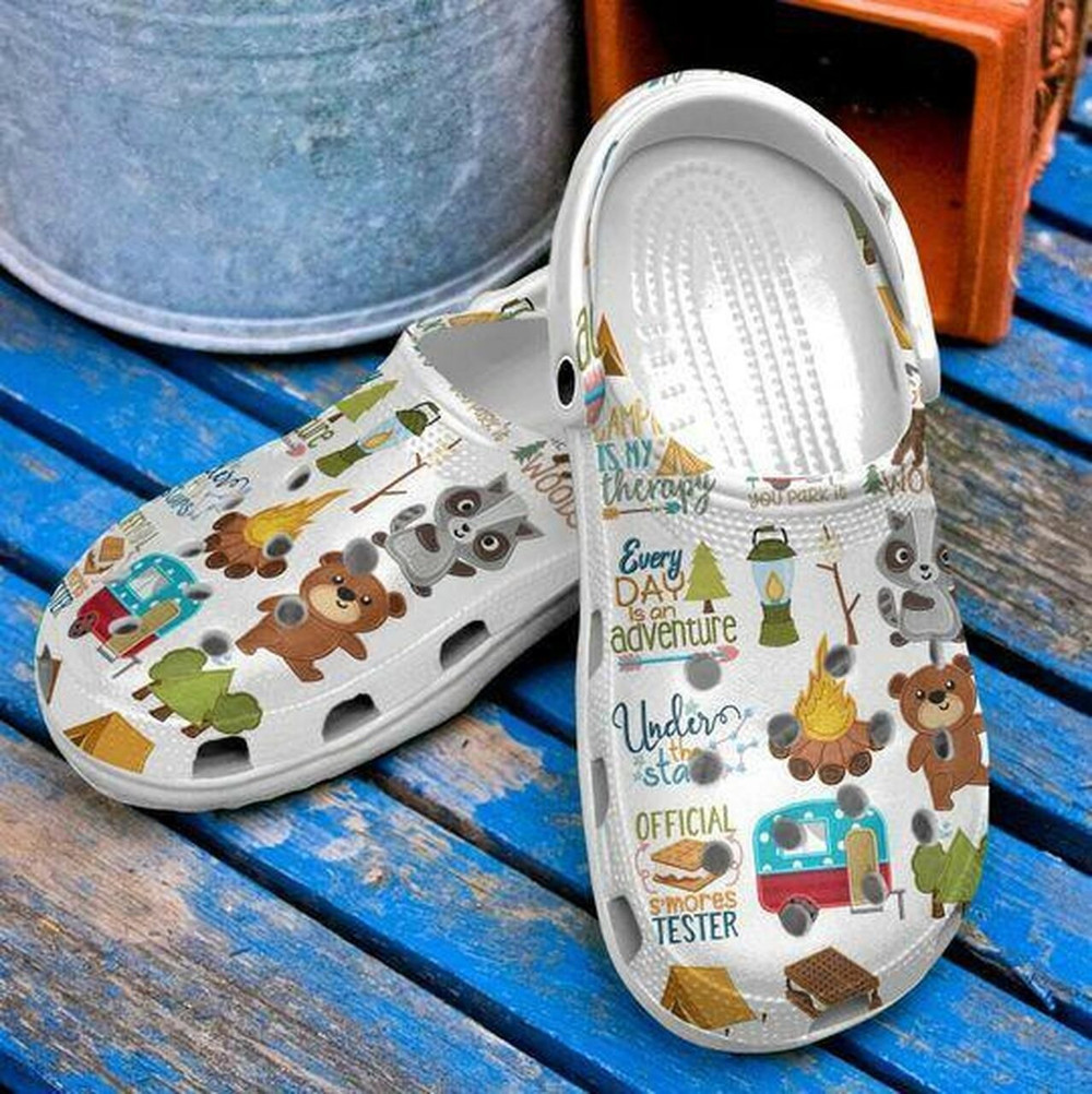 Every Day Adventure Bear Camping Personalized Gift For Lover Rubber clog Crocs Shoes