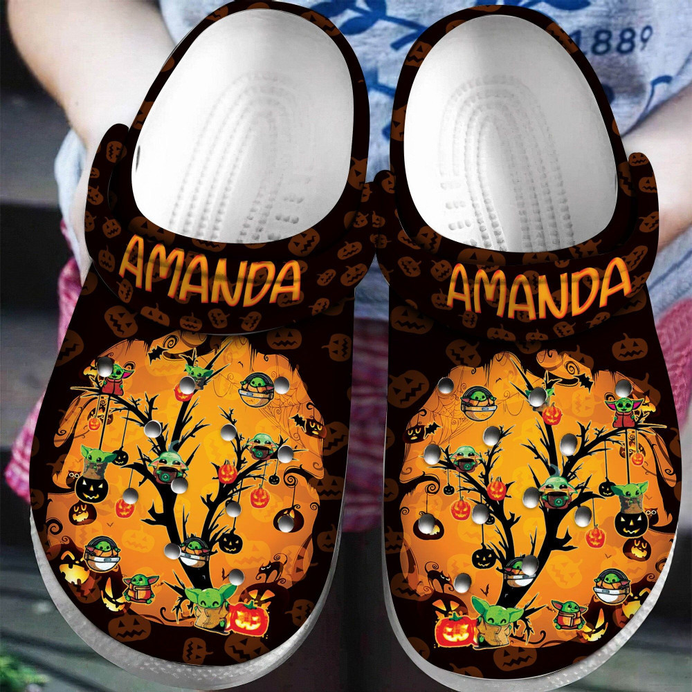 Cute Halloween Tree Grogu Rubber clog Crocs Shoes