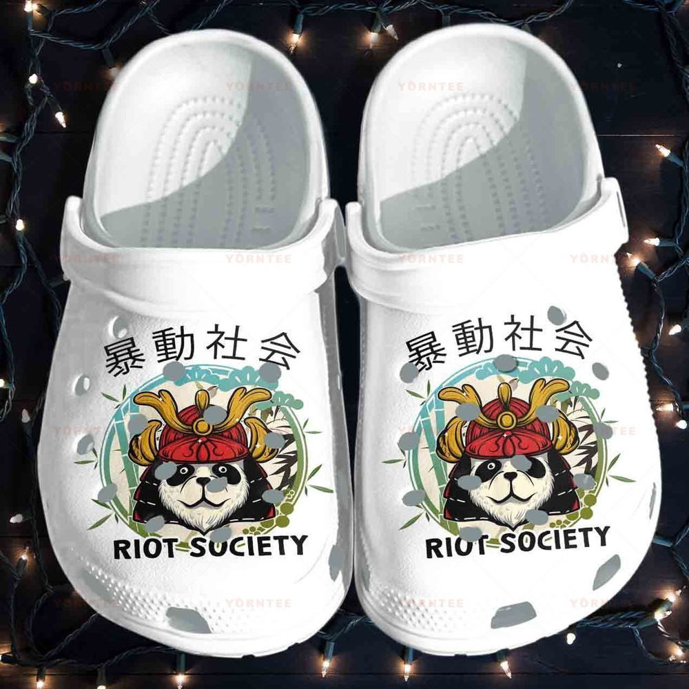 Cutie Panda Japanese Style Riot Society Panda Gift For Lover Rubber clog Crocs Shoes