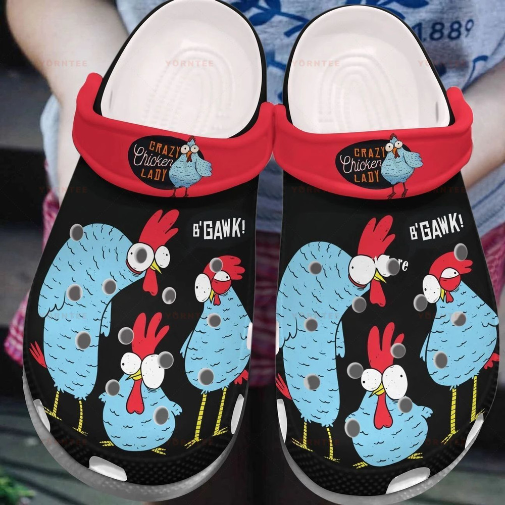 Crazy Chicken Lady 6 Gift For Lover Rubber clog Crocs Shoes