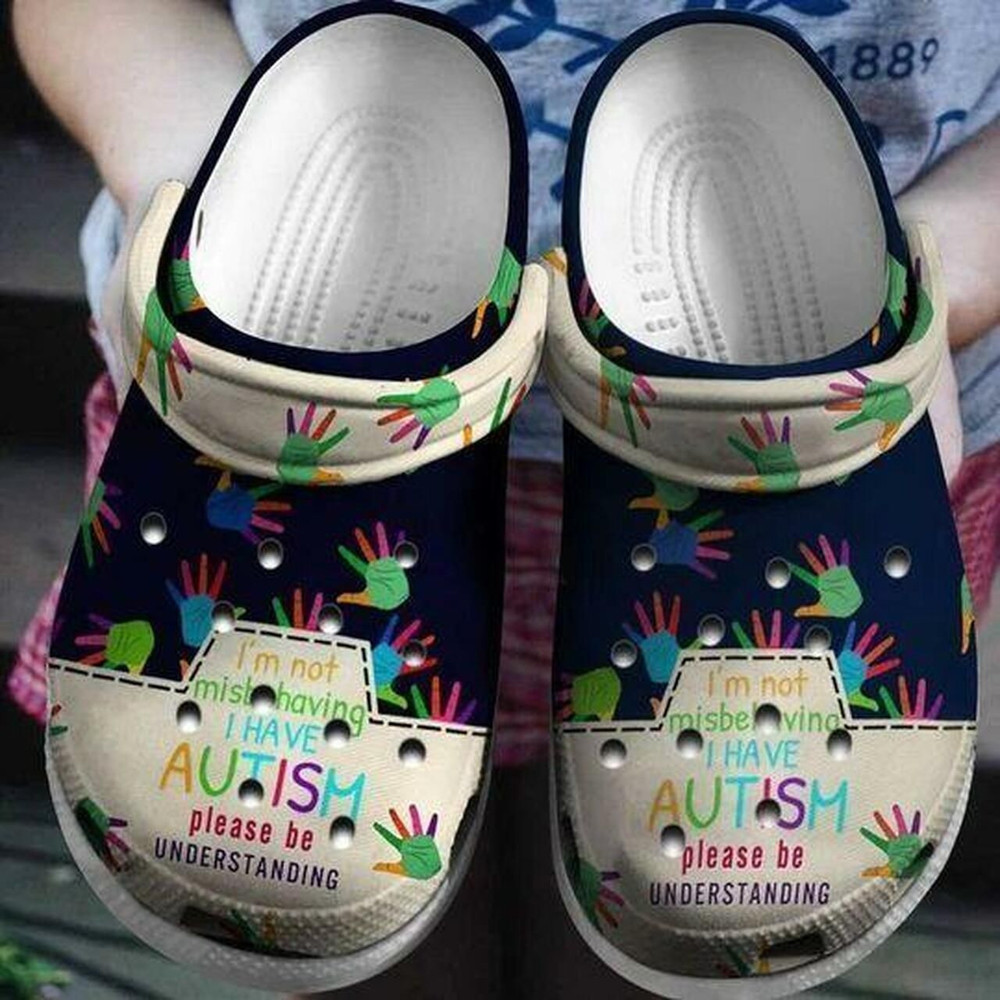 Autism Personalized Hand 6 Gift For Lover Rubber clog Crocs Shoes