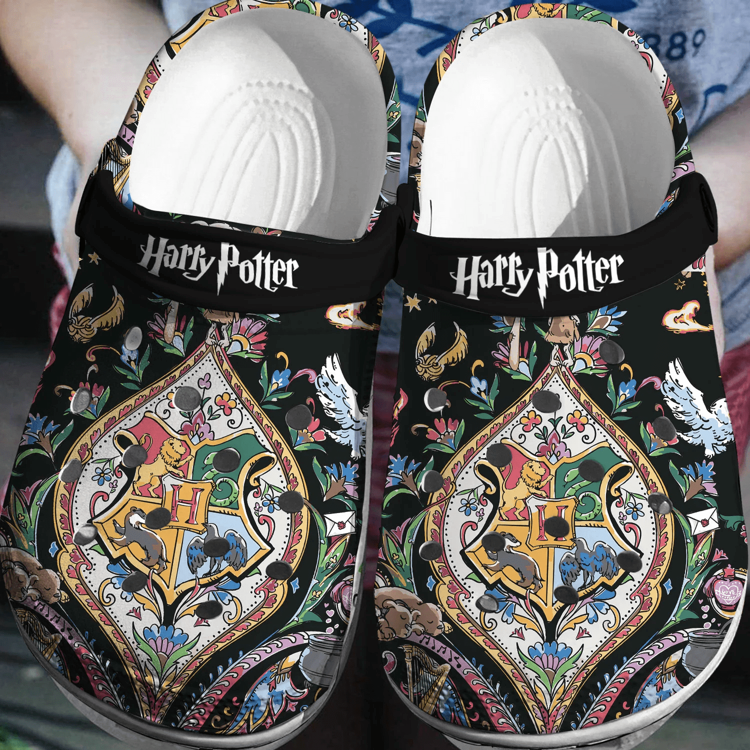 Harry Potter Floral Crest Crocs 3D Clog Shoes