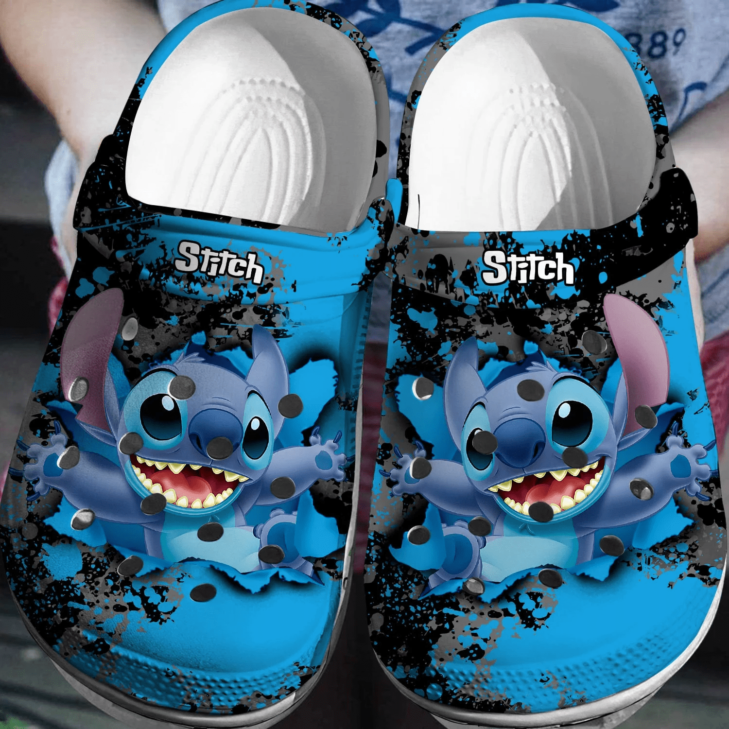 Stitch Little Blue Monster Crocs 3D Clog Shoes