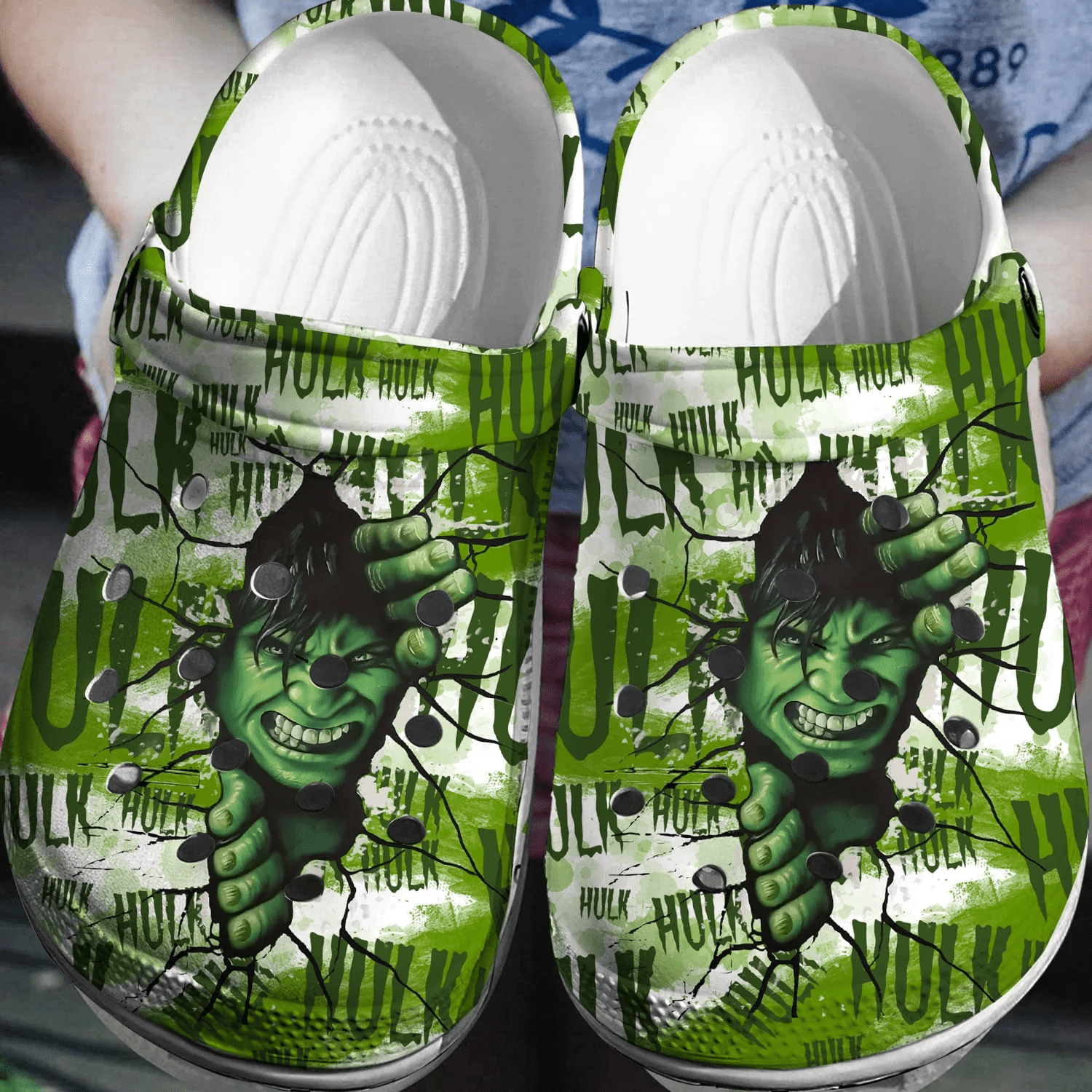 The Green Festa Tema Hulk Crocs 3D Clog Shoes