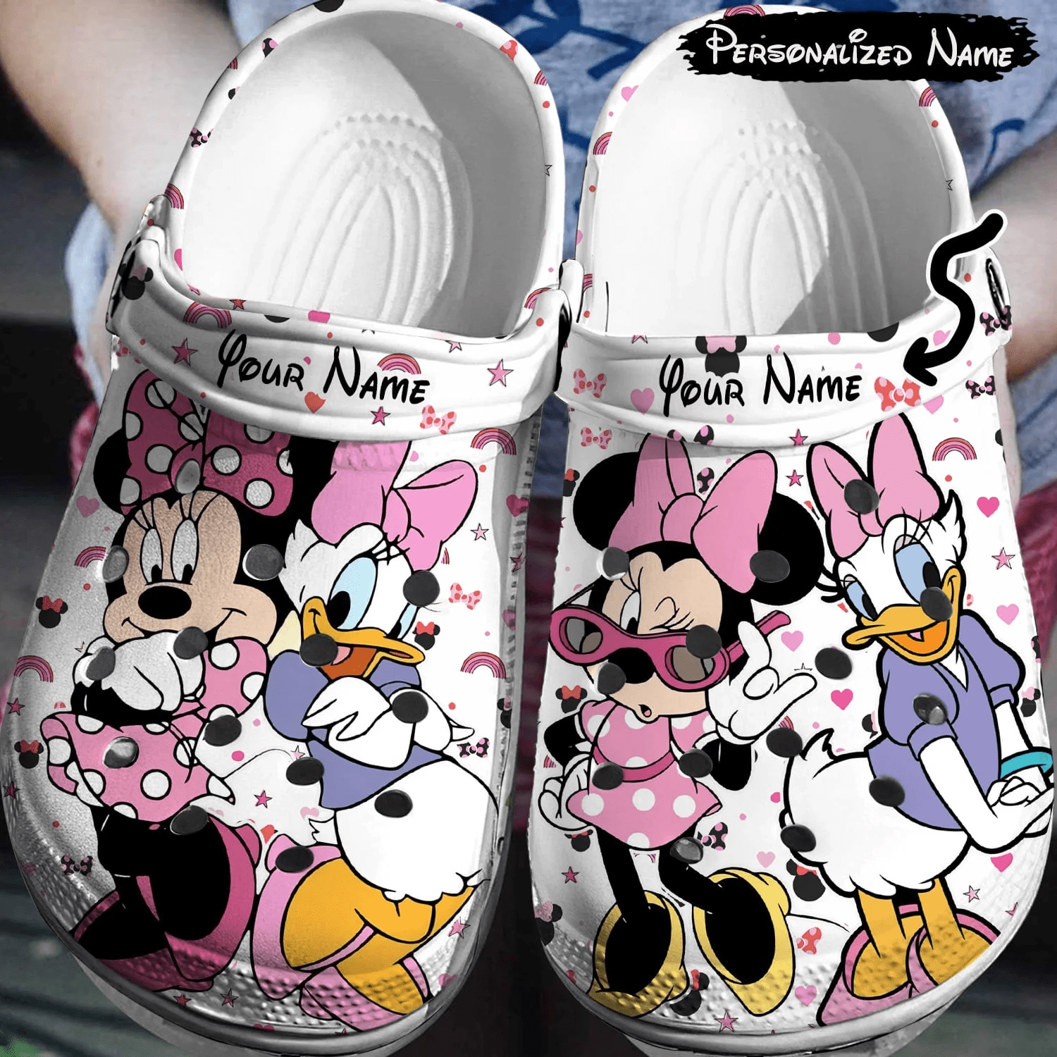 Personalized Best Friends Minnie Daisy Crocs 3D Clog Shoes