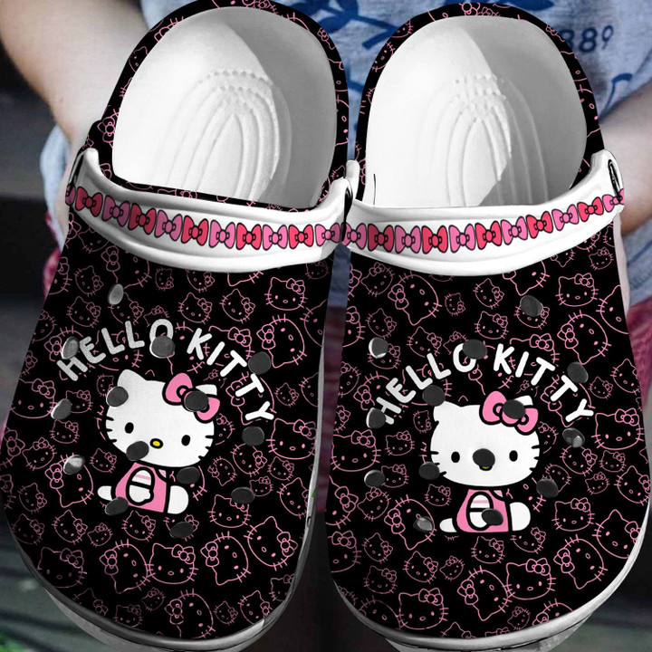 Hello Kitty Pattnern Crocs 3D Clog Shoes