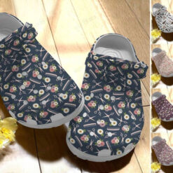 Hairstylist Floral Patterns Crocs Classic Clogs Shoes