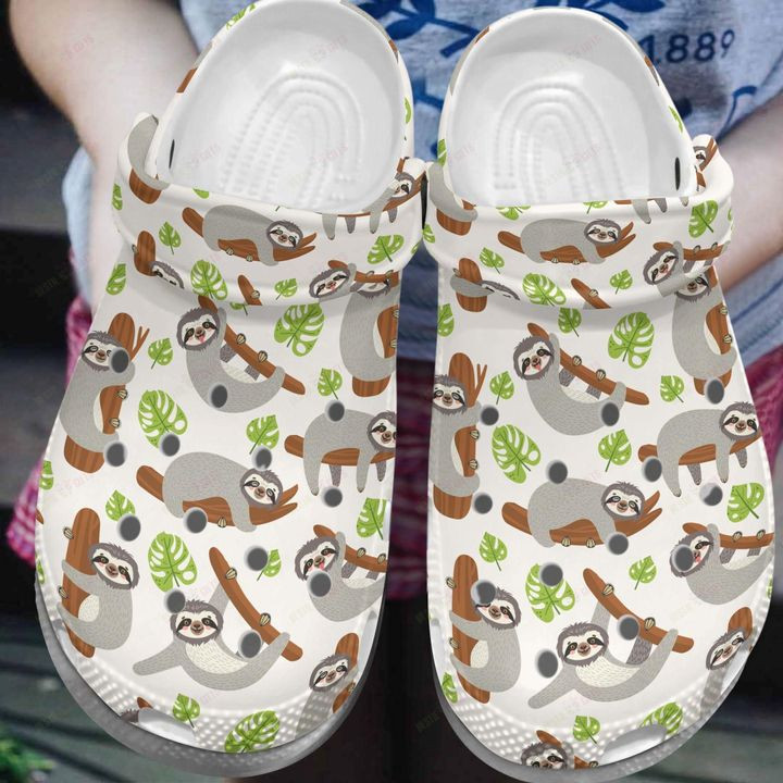 Sloth Grey Crocs Classic Clogs Shoes PANCR0294