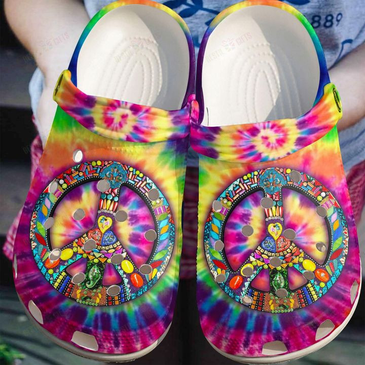 Hippie White Sole Color Your Day Crocs Classic Clogs Shoes