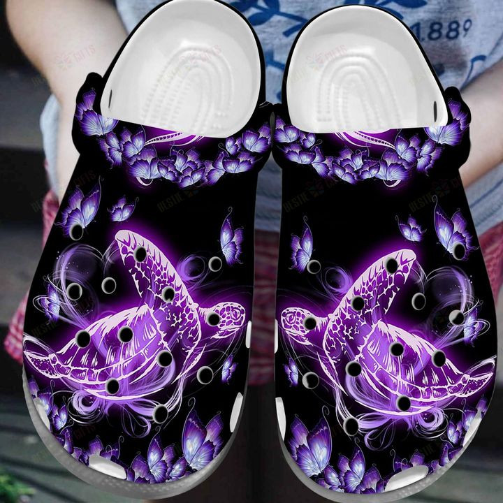 Lovely Turtle And Butterfly Crocs Classic Clogs Shoes