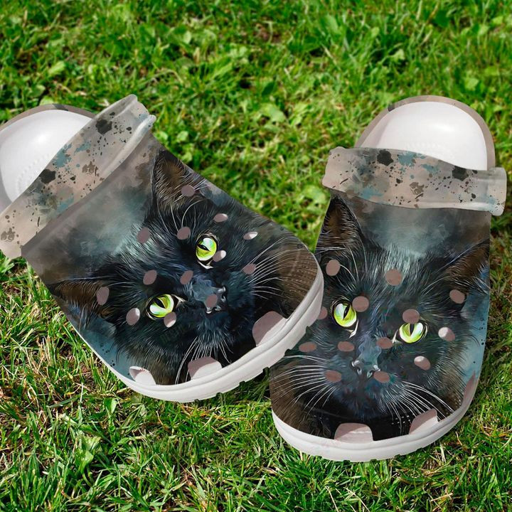 Black Cats Crocs Classic Clogs Shoes