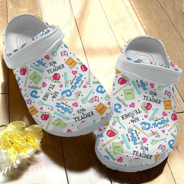 Whitesole Love A Teacher Crocs Classic Clogs Shoes