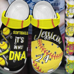 Softball Personalized White Sole ItS In My Dna Crocs Classic Clogs Shoes