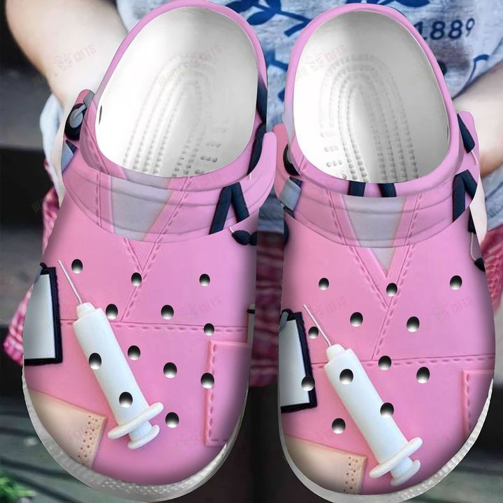 Nurse Pink Uniform Crocs Classic Clogs Shoes