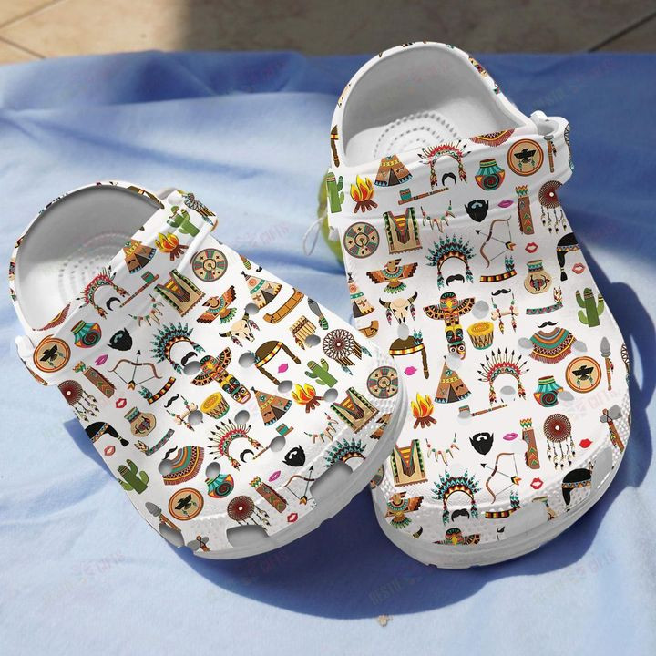 Native American Crocs Classic Clogs Shoes