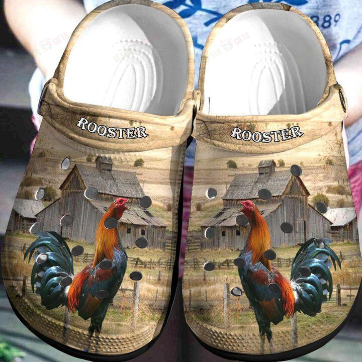 Rooster Crocs Classic Clogs Shoes