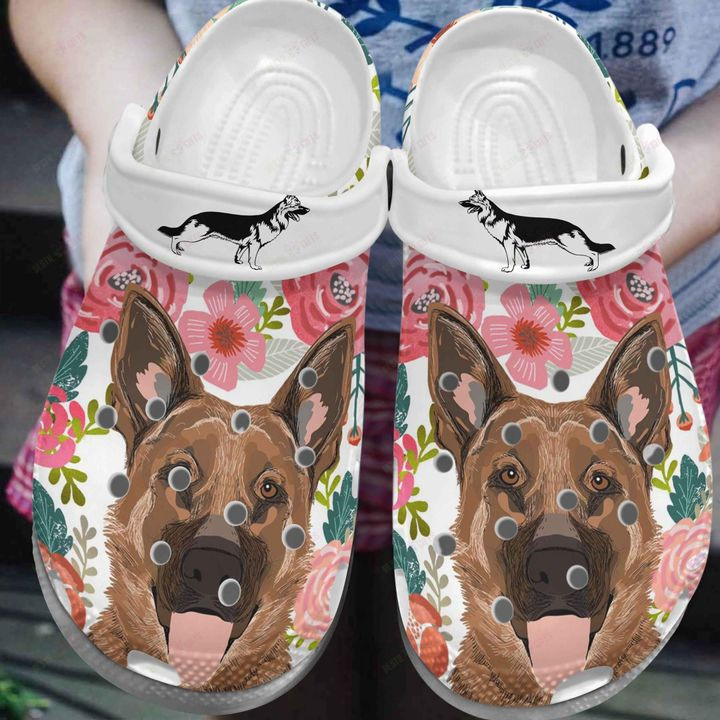 German Shepherd Naughty Portrait Crocs Classic Clogs Shoes