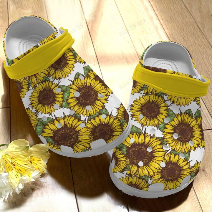 Flower Sunflower V1 Crocs Classic Clogs Shoes