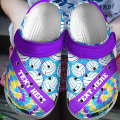 Volleyball Personalized Colorful Volleyball Crocs Classic Clogs Shoes