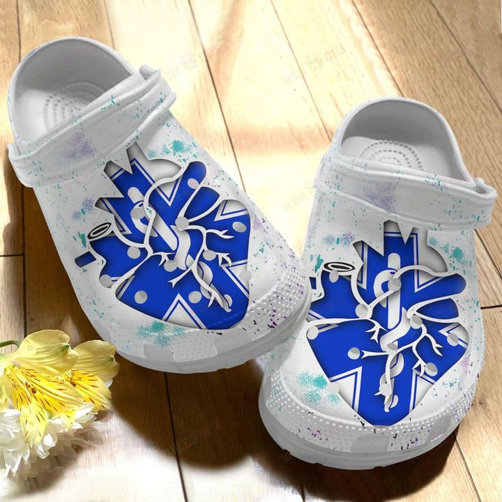 Paramedic White Sole Paramedic Heart Logo Crocs Classic Clogs Shoes PANCR0479