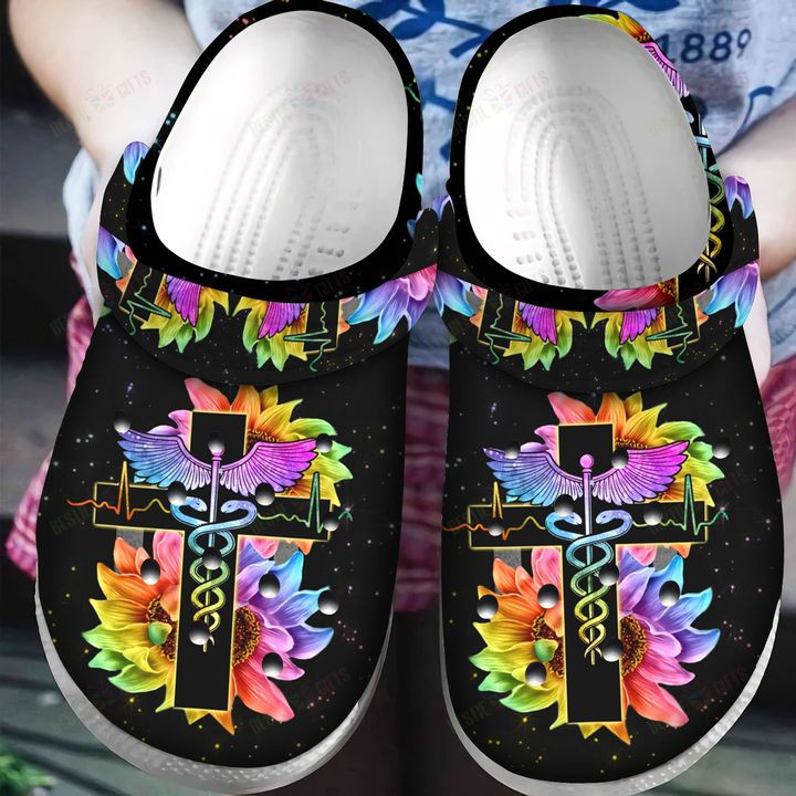 Nurse White Sole Sparkling Crocs Classic Clogs Shoes