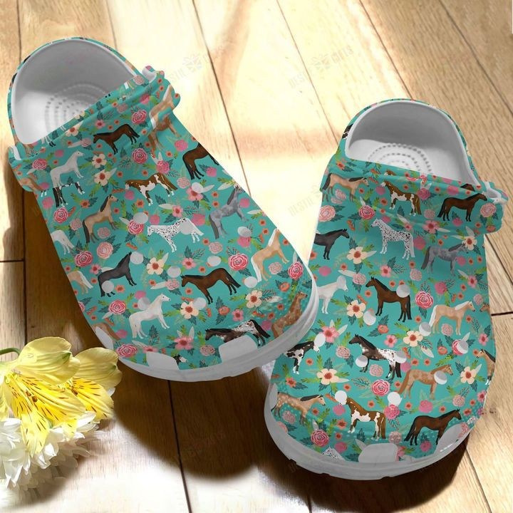 Horse Crocs Classic Clog Floral Shoes PANCR0627