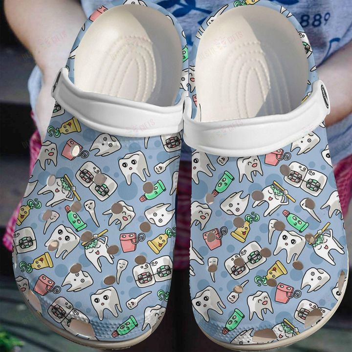 Dentist White Sole Cute Tooth Crocs Classic Clogs Shoes